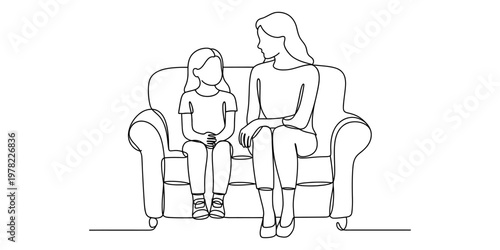 A continuous line drawing of a person relaxing comfortably in a modern ergonomic massage chair