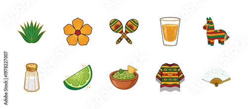 Mexican Fiesta Tequila and Folk Art Graphics