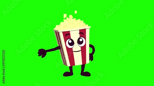 Popcorn Green Screen Animation stock footage