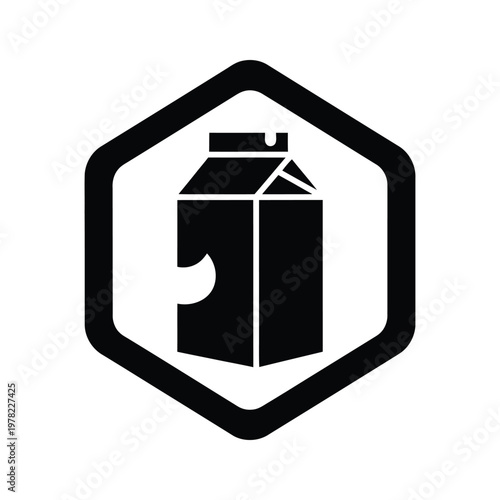 Milk Carton Icon Nutrition Symbol Commercial Use