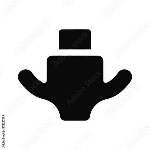Abstract Humanoid Shape Downward Motion Commercial Icon