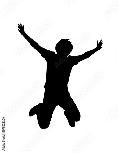 silhouette of young man jumping