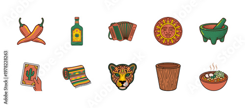 Mexican Folklore Cultural Graphic Set