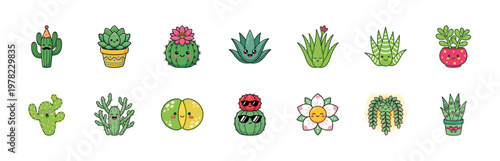 Happy Kawaii Desert Cactus Character Assets