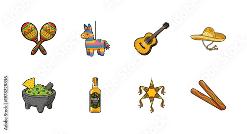 Mexican Fiesta and Culture Celebration Elements