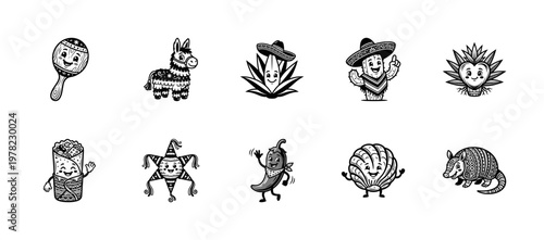 Mexican Folklore Character Mascot Asset Sheet