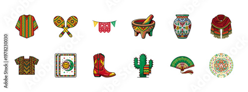 Mexican Heritage Folk Art Asset Sheet