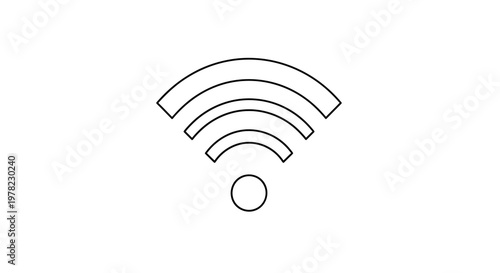Simple black and white line drawing of a wifi signal icon