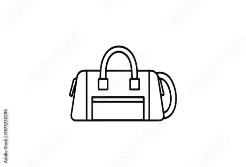 gym bag, sports bag, duffel bag, fitness bag, vector icon
