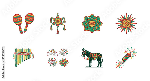 Mexican Fiesta Folklore Graphic Asset Sheet