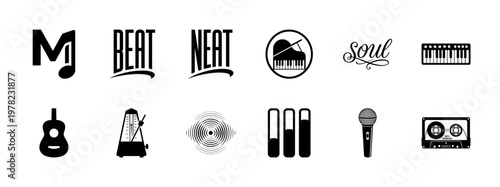 Modern Music and Sound Typography Set