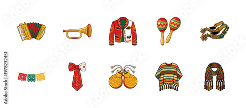 Mexican Mariachi Cultural Music Asset Grid
