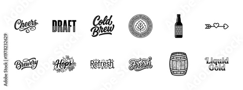 Craft Brewery Typography and Beer Icons