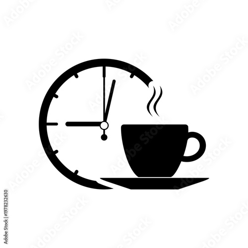 Coffee break, coffee time icon isolated on white background