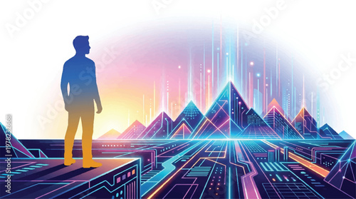 Colorful Silhouette Collection, Vibrant Vector Art, Saturated Gradient Black Graphics, Modern Design Elements for 2026