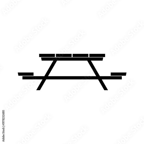 Camping table, Picnic Table icon isolated on white background