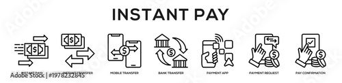Instant Pay web banner icon illustration concept