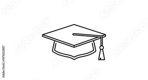 Simple line drawing of a graduation cap symbolizing academic achievement