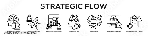 Strategic Flow web banner icon illustration concept