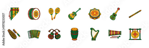 Ethnic Musical Instrument Vector Elements