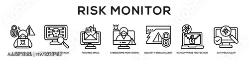 Risk Monitor web banner icon illustration concept