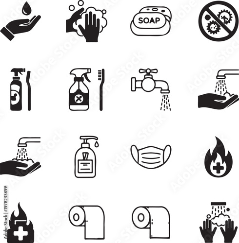 Black and white for hygiene and safety practices