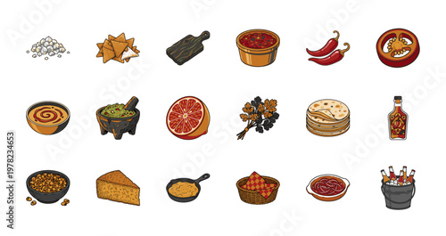 Mexican Snack and Appetizer Culinary Graphics