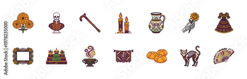 Mexican Day of the Dead Decorative Assets