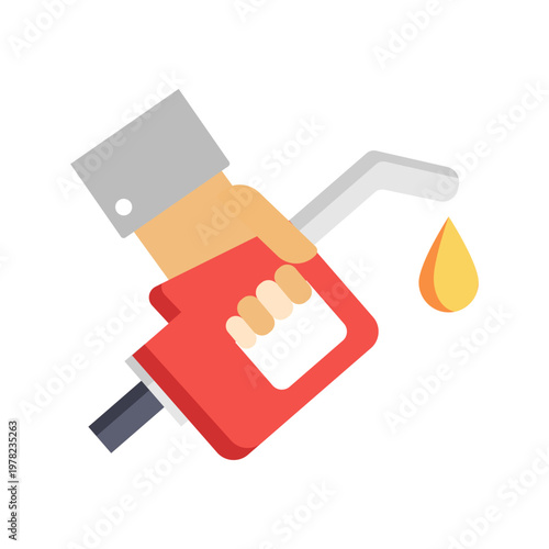 Fuel pump in hand isolated on white background.