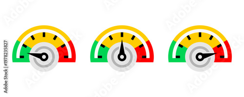 Level gauge different icon flat vector design