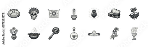 Mexican Folklore Day of the Dead Asset Sheet