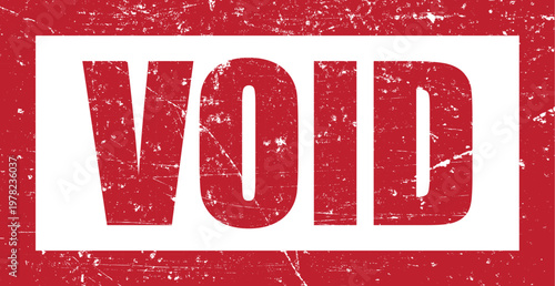 Vector art of red stamp with the word void on a distressed background