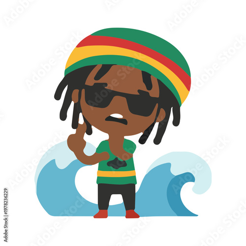 Rastafarian Man Cartoon Vector Illustration