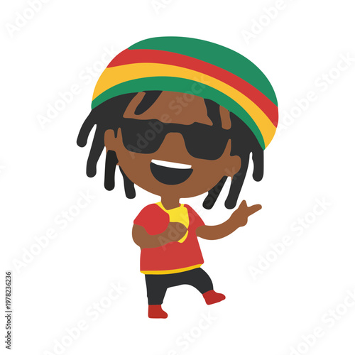 Happy Reggae Man Vector Illustration