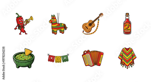 Mexican Fiesta Cartoon Asset Collection