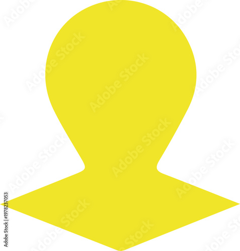 Yellow silhouette of a human head and shoulders