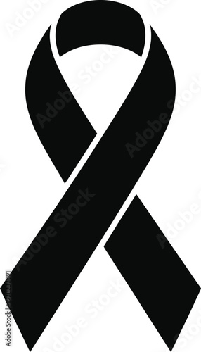 Black ribbon symbolizing awareness and solidarity for various causes