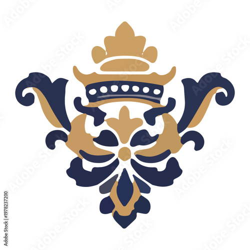 Royal Gold Navy Heraldic Crest