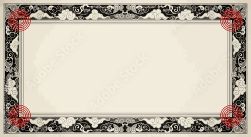 Ornate rectangular frame with floral design.