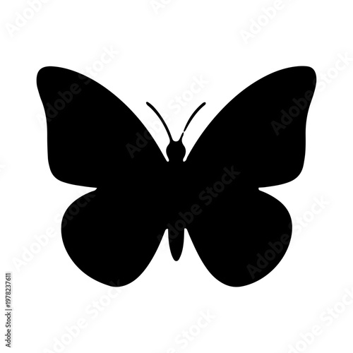 Black Butterfly Silhouette Vector Icon