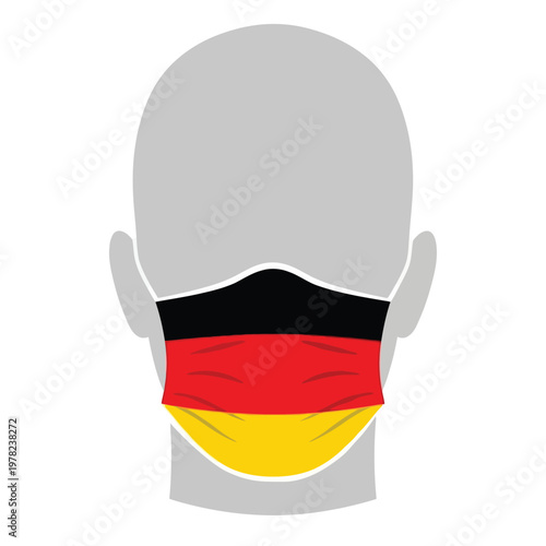 Face Mask with Germany Flag Icon Medical Mask for Health Protection and Pandemic Concept