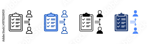 Task Delegation  Icon with Style Variations
