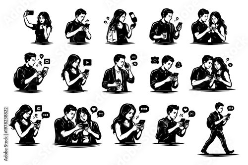 Young adults engaged with technology: smartphone use across social interactions.