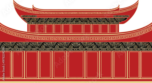 Traditional Chinese architectural building design.
