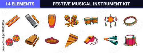 Latin Musical Percussion Instrument Set
