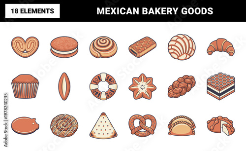 Mexican Pan Dulce Pastry Asset Sheet