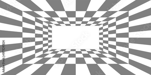 Room projection grid in futuristic 3d style. Outline futuristic grid background, room projection. Wireframe grid template in perspective view