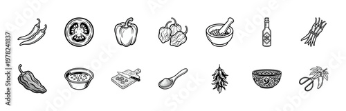 Spicy Pepper and Chili Ingredient Set