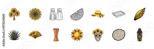 Sunflower and Tequila Vector Asset Kit