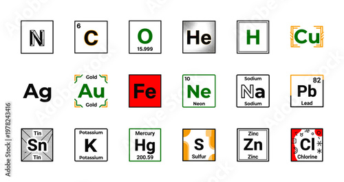 Chemistry Periodic Table Element Tiles